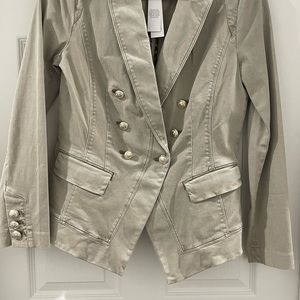White House Black Market Casual Trophy Jacket, Color Khaki, Size 10, NWT